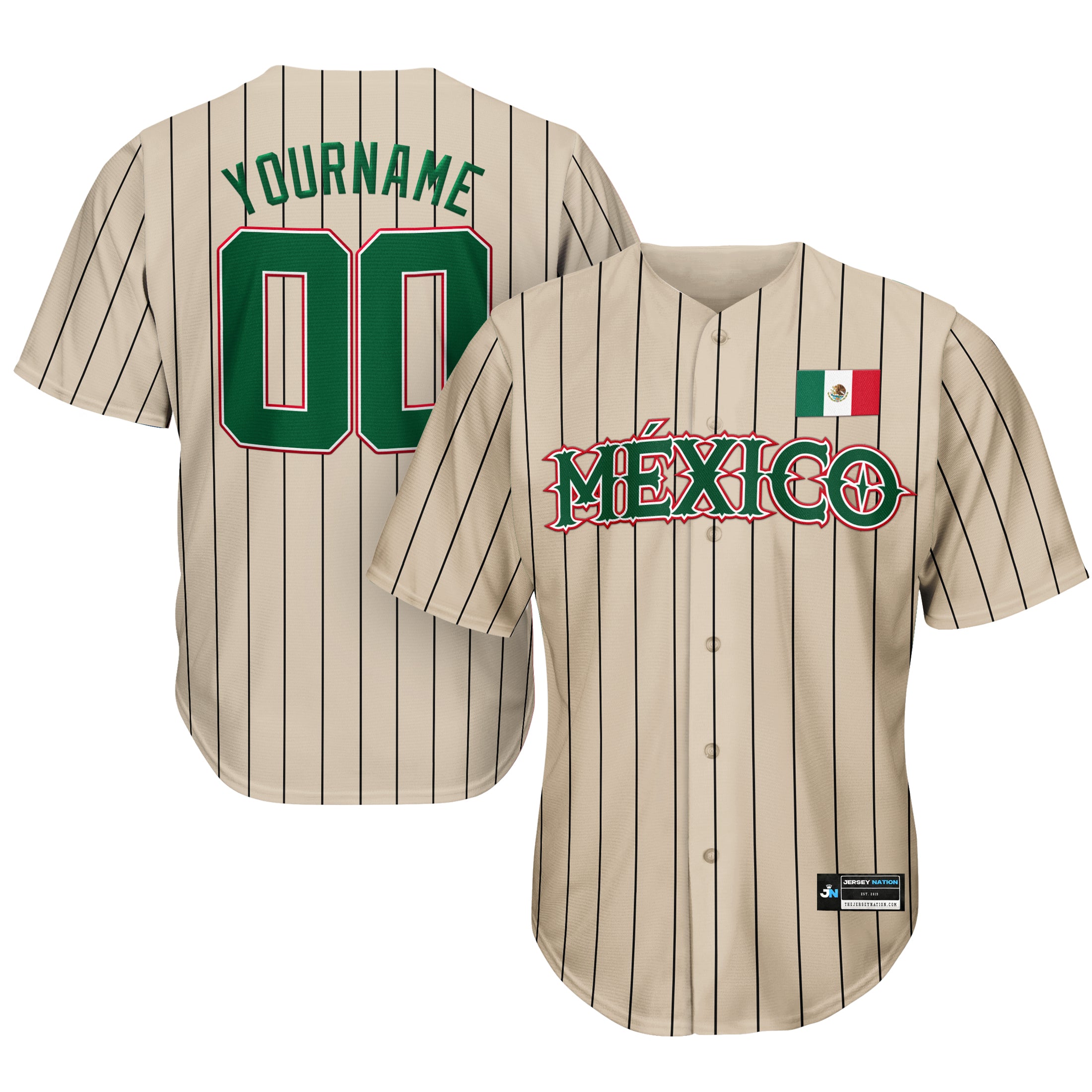 Mexico Beige Custom Baseball Jersey