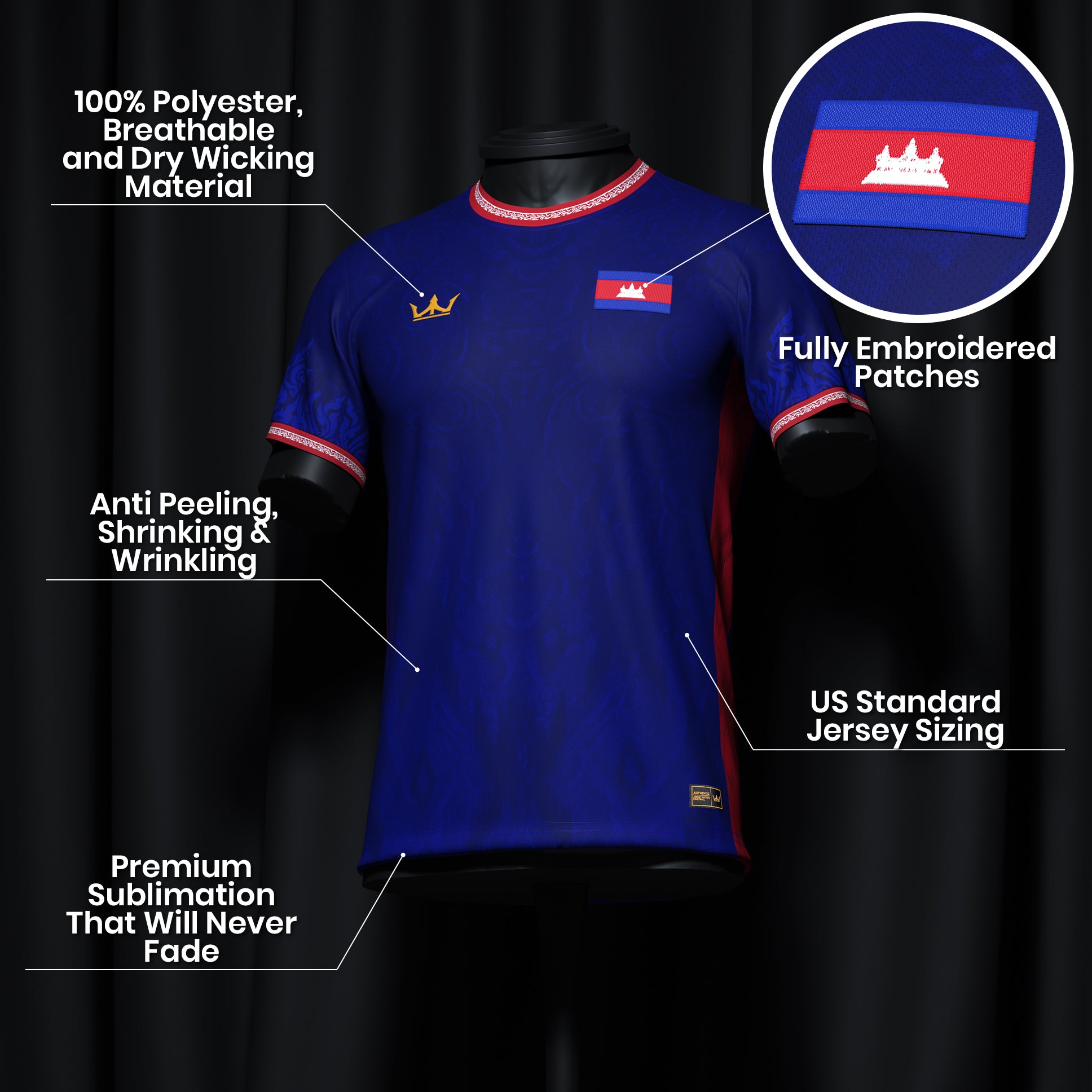 Cambodia Custom Football Jersey