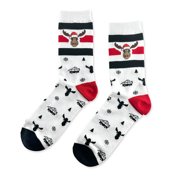 Christmas White Crew Socks