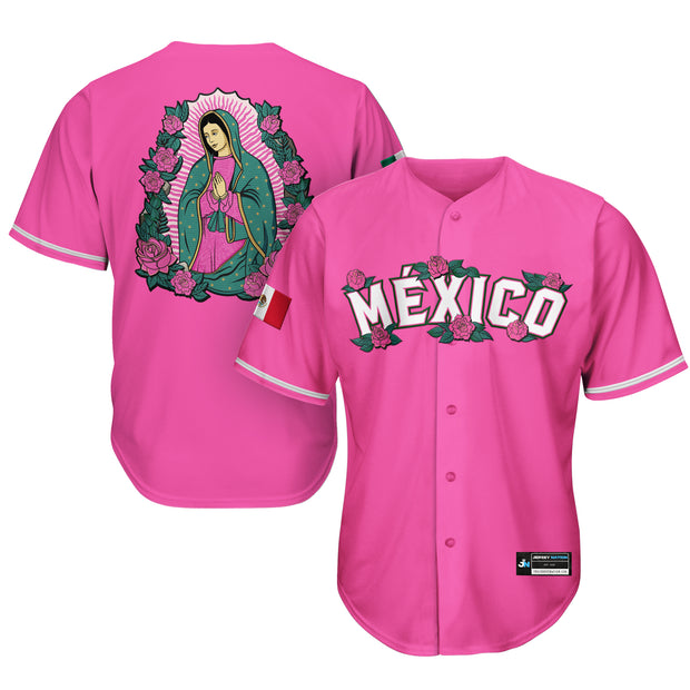 Mexico Guadalupe Pink Baseball Jersey