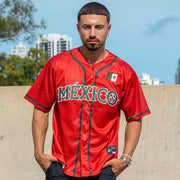 Mexico Custom Red Baseball Jersey