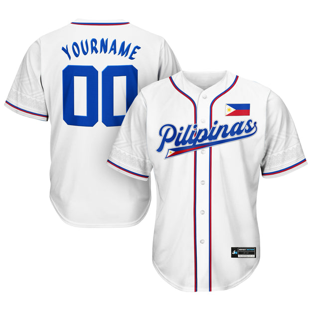 Philippines White Custom Baseball Jersey