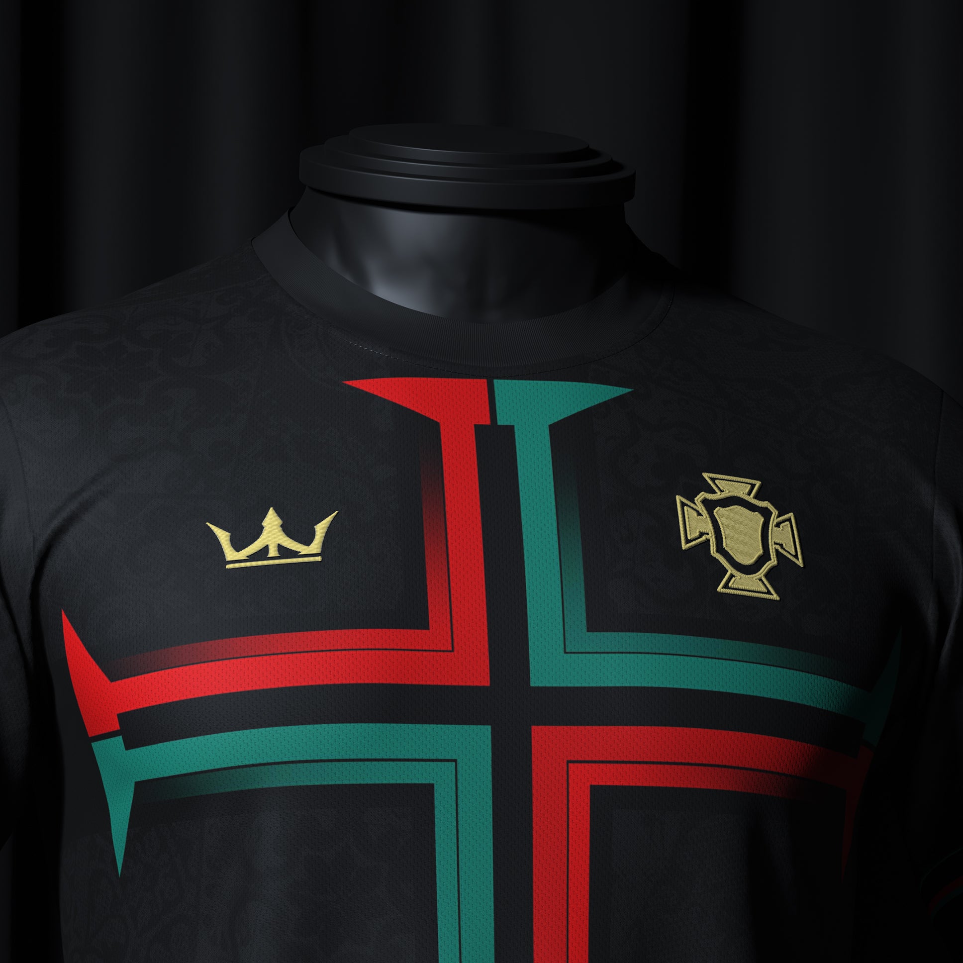 Portugal Custom Black Football Jersey