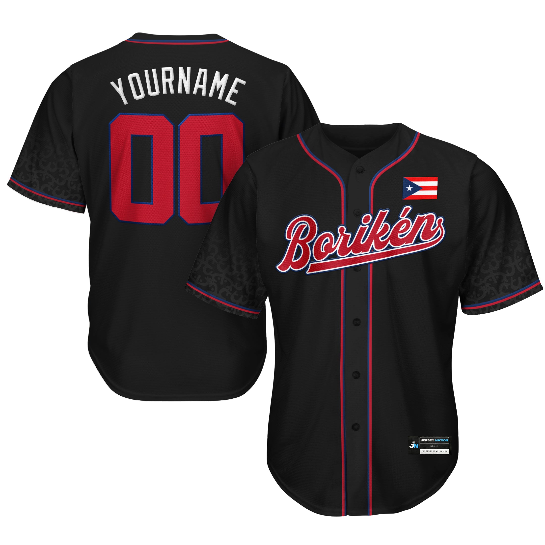 Puerto Rico Black Custom Baseball Jersey