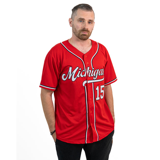 Red-White Custom Baseball Jersey