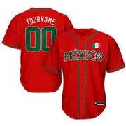 Mexico Red Custom Baseball Jersey