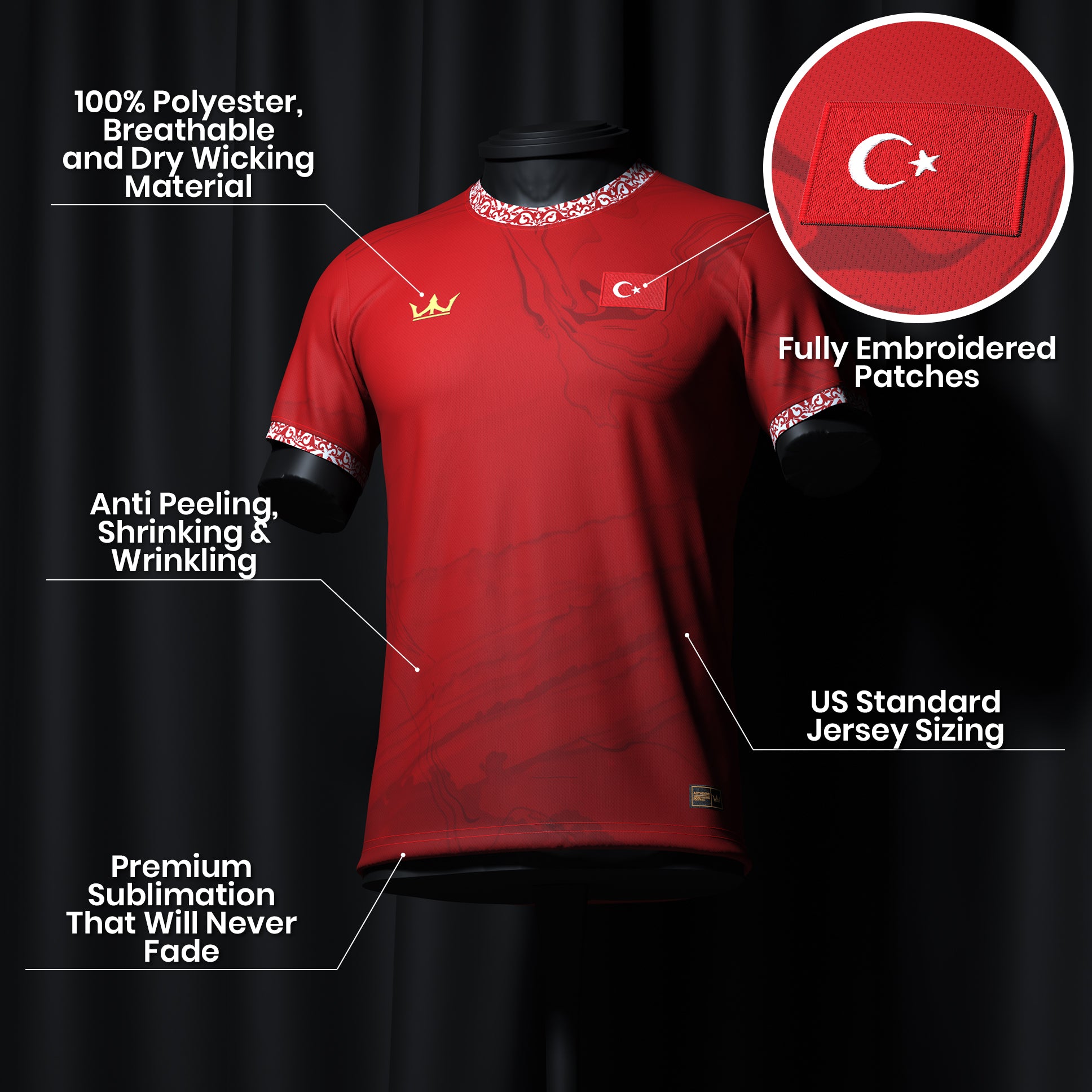 Turkey Custom Red Football Jersey