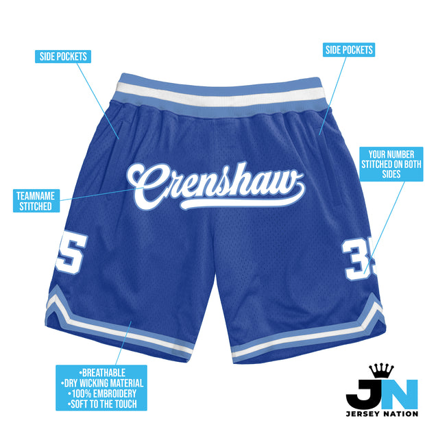 Blue-White Custom Basketball Shorts