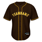 Brown-Yellow Custom Baseball Jersey